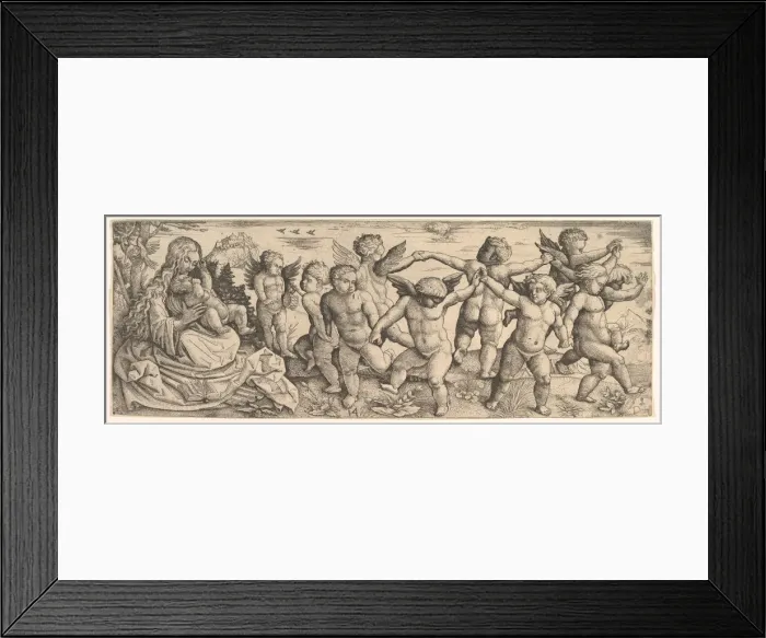 Framed Print : Virgin and Child with Angels Dancing in a Landscape, 1530s. Creator: Daniel Hopfer Framed Print : Virgin and Child with Angels Dancing in a Landscape, 1530s. Creator: Daniel Hopfer