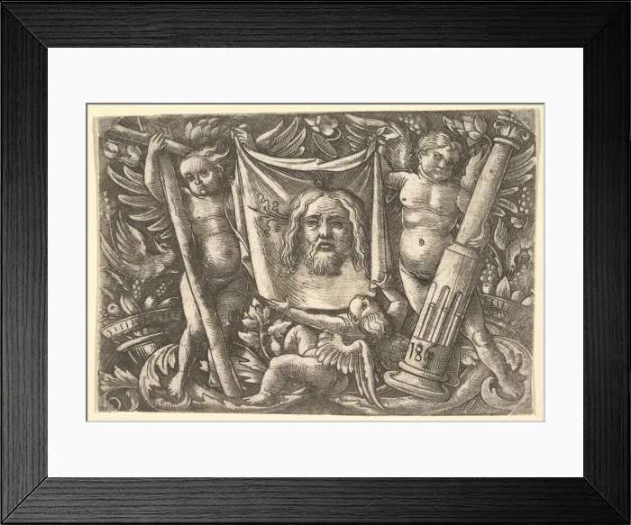 Framed Print : The Sudarium Held by Two Angels, ca. 1515. Creator: Daniel Hopfer Framed Print : The Sudarium Held by Two Angels, ca. 1515. Creator: Daniel Hopfer