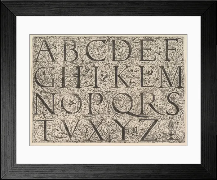 Framed Print : Roman Majuscule Alphabet, ca. 1520. Creator: Daniel Hopfer Framed Print : Roman Majuscule Alphabet, ca. 1520. Creator: Daniel Hopfer
