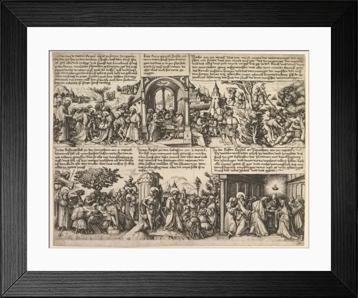 Framed Print : Different Scenes, from the Gospels and from Acta Apostolorum, ca. 1530 Framed Print : Different Scenes, from the Gospels and from Acta Apostolorum, ca. 1530