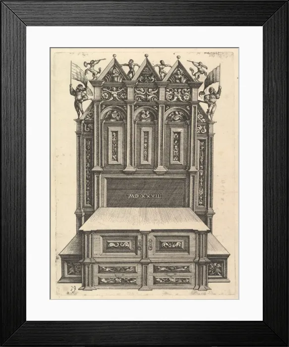 Framed Print : Design for a bed, 1527. Creator: Daniel Hopfer Framed Print : Design for a bed, 1527. Creator: Daniel Hopfer