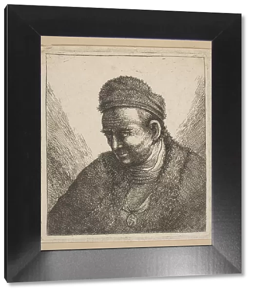 Beardless Man in Fur Cloak and Cap: Bust, second half 18th century