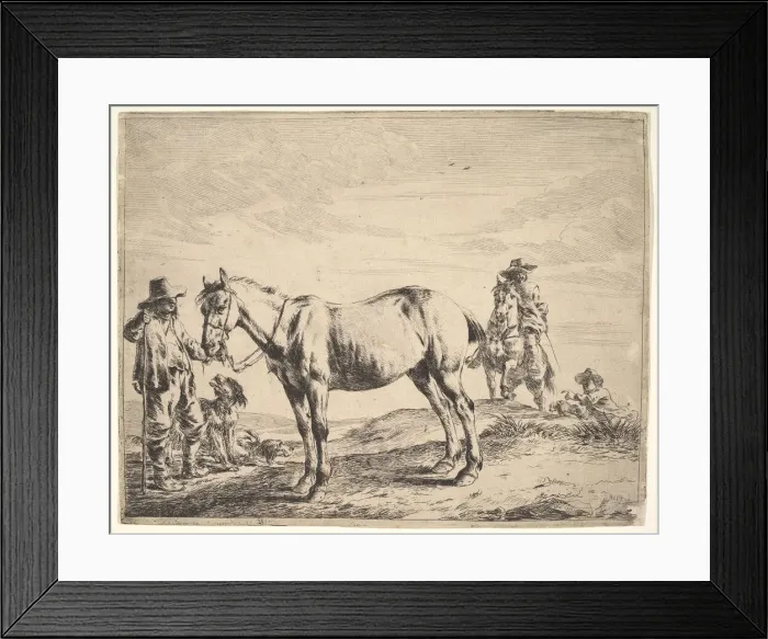 Framed Print : Man Holding a Horse by the Bridle. Creator: Dirck Stoop Framed Print : Man Holding a Horse by the Bridle. Creator: Dirck Stoop