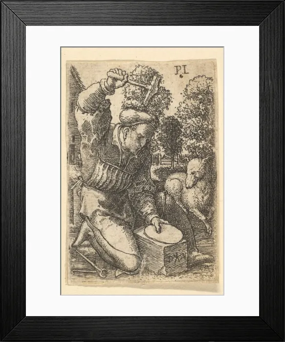 Framed Print : The Smith, 1520-25. Creator: Dirck Vellert Framed Print : The Smith, 1520-25. Creator: Dirck Vellert