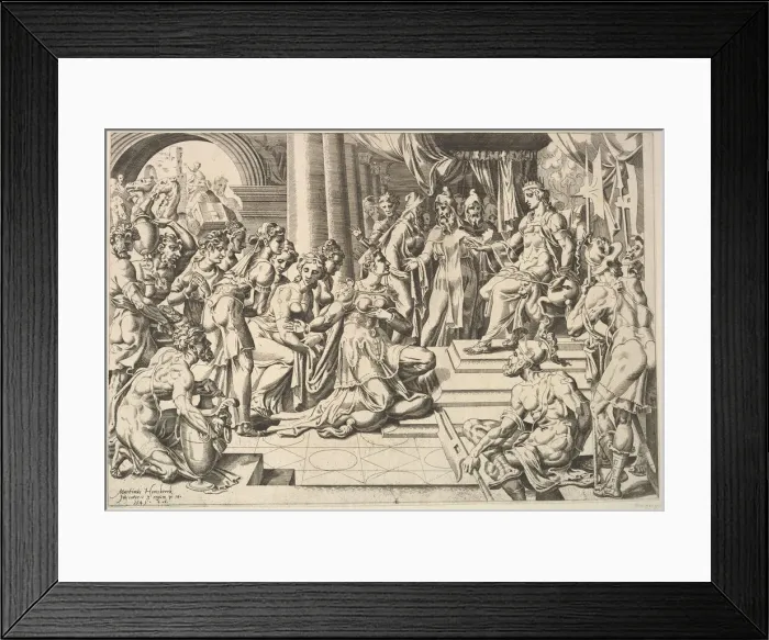 Framed Print : Solomon and the Queen of Sheba, 1549. Creator: Dirck Volkertsen Coornhert Framed Print : Solomon and the Queen of Sheba, 1549. Creator: Dirck Volkertsen Coornhert