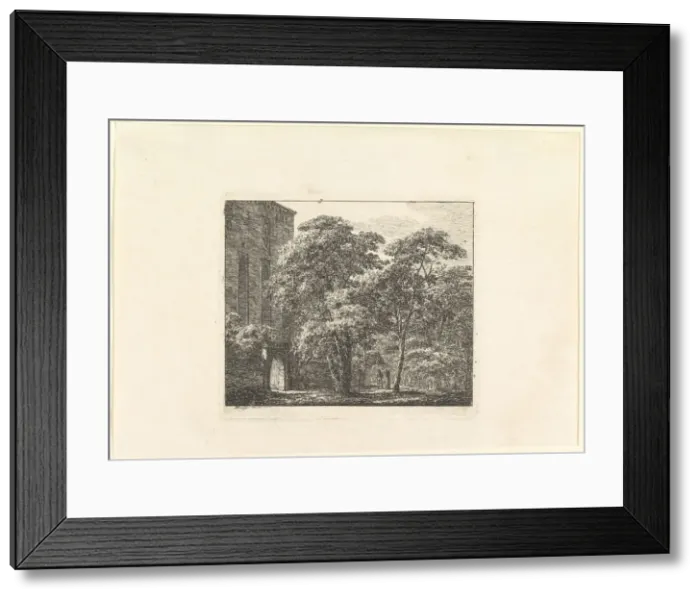 Framed Print : Gothic Architecture in a Landscape, ca. 1807. Creator: Domenico Quaglio II Framed Print : Gothic Architecture in a Landscape, ca. 1807. Creator: Domenico Quaglio II