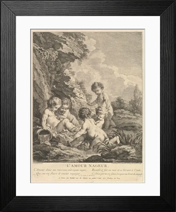 Framed Print : Child Swimming, ca. 1741. Creators: Dominique Sornique, Pierre Alexandre Aveline Framed Print : Child Swimming, ca. 1741. Creators: Dominique Sornique, Pierre Alexandre Aveline