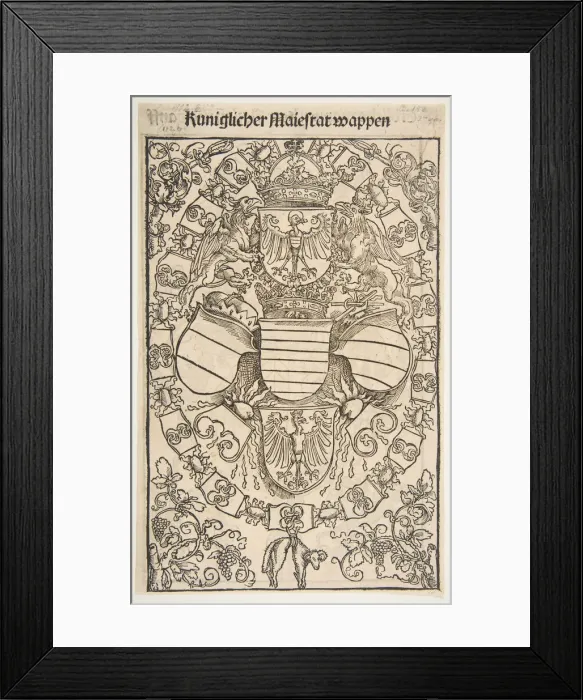 Framed Print : Recto: Coat of Arms of Maximilian I as King of the Romans; verso Framed Print : Recto: Coat of Arms of Maximilian I as King of the Romans; verso