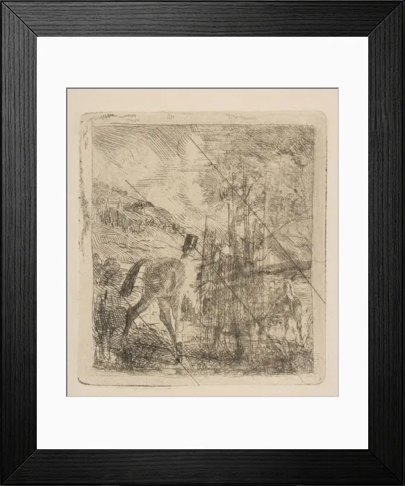 Framed Print : The Sportsman Mounting His Horse, 1856. Creator: Edgar Degas Framed Print : The Sportsman Mounting His Horse, 1856. Creator: Edgar Degas