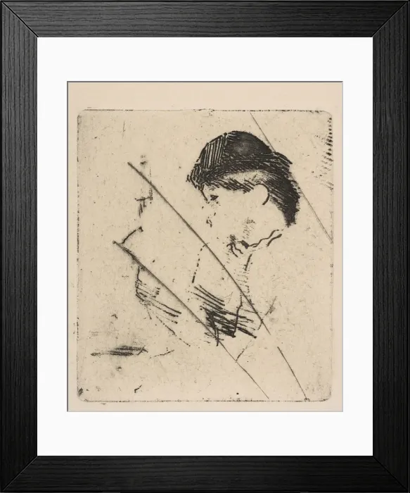 Framed Print : Head and Shoulders of a Young Woman in Profile I, ca. 1879. Creator: Edgar Degas Framed Print : Head and Shoulders of a Young Woman in Profile I, ca. 1879. Creator: Edgar Degas