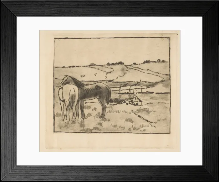 Framed Print : Horses in the Meadow, 1891-92. Creator: Edgar Degas Framed Print : Horses in the Meadow, 1891-92. Creator: Edgar Degas