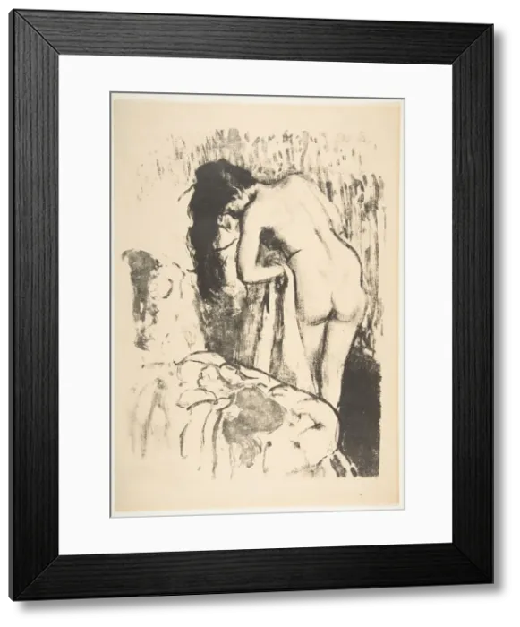 Framed Print : Nude Woman Standing, Drying Herself, 1891-92. Creator: Edgar Degas Framed Print : Nude Woman Standing, Drying Herself, 1891-92. Creator: Edgar Degas