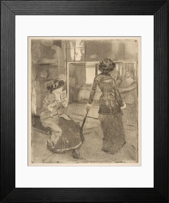 Framed Print : Mary Cassatt at the Louvre: The Etruscan Gallery, 1879-80. Creator: Edgar Degas Framed Print : Mary Cassatt at the Louvre: The Etruscan Gallery, 1879-80. Creator: Edgar Degas