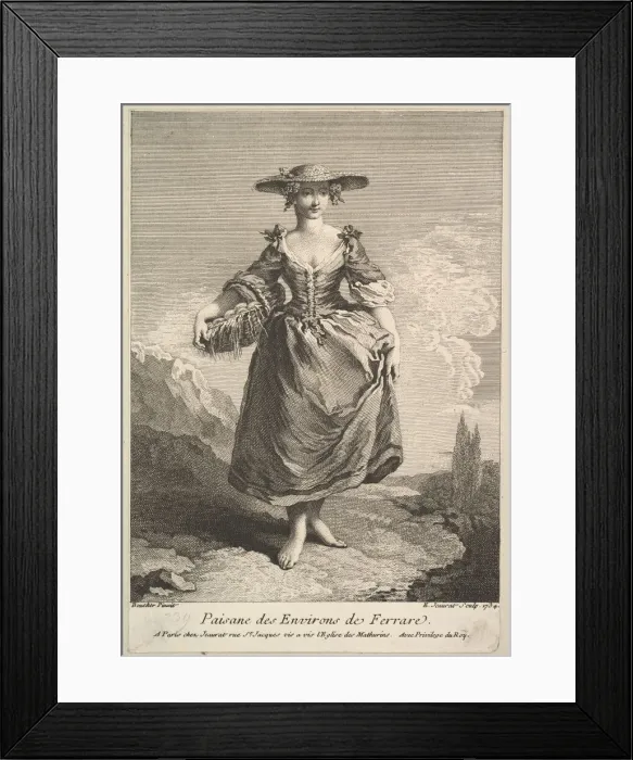 Framed Print : Peasant Woman from Around Ferrara, 1734. Creator: Edme Jeaurat Framed Print : Peasant Woman from Around Ferrara, 1734. Creator: Edme Jeaurat
