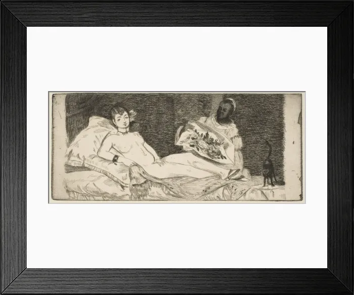 Framed Print : Olympia (small plate), 1867. Creator: Edouard Manet Framed Print : Olympia (small plate), 1867. Creator: Edouard Manet