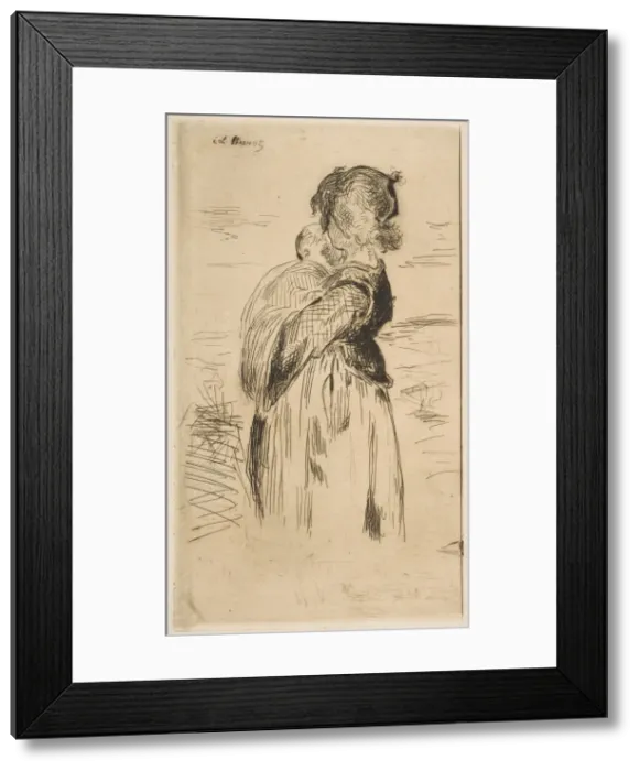 Framed Print : The Little Girl, 1861-62. Creator: Edouard Manet