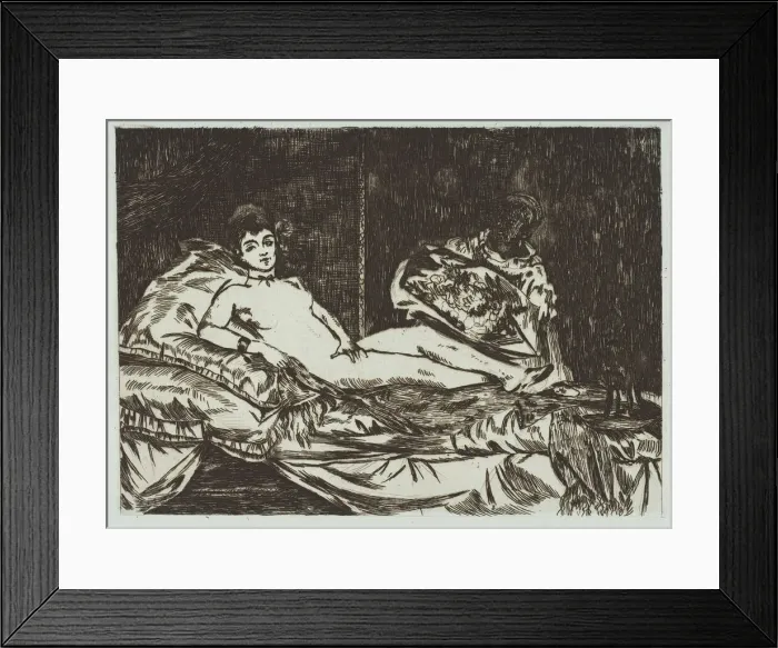 Framed Print : Olympia (large plate), January-May 1867. Creator: Edouard Manet Framed Print : Olympia (large plate), January-May 1867. Creator: Edouard Manet