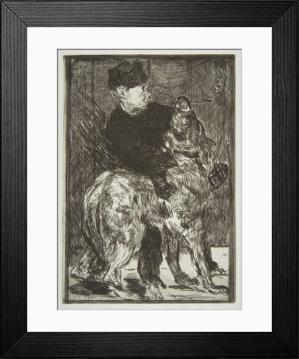 Framed Print : Boy and Dog, 1862. Creator: Edouard Manet