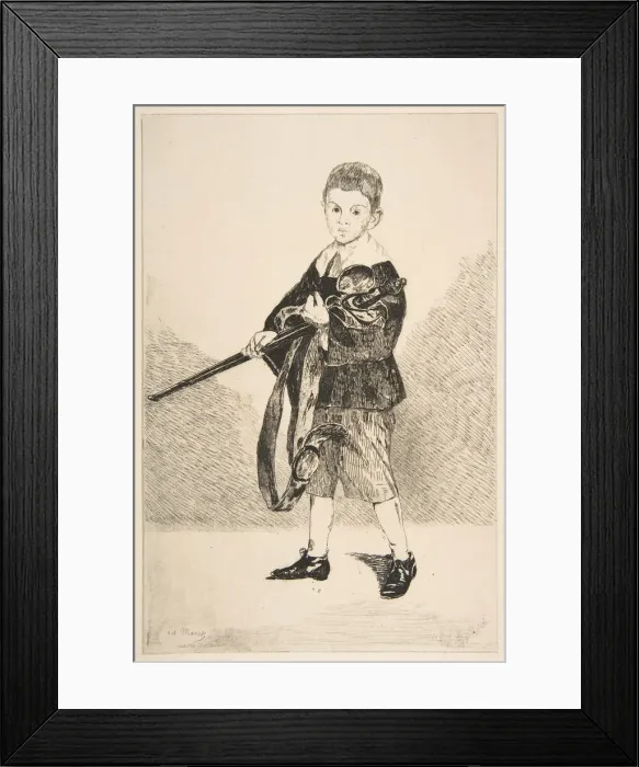 Framed Print : Boy with a Sword, Turned Left, 1862. Creator: Edouard Manet Framed Print : Boy with a Sword, Turned Left, 1862. Creator: Edouard Manet