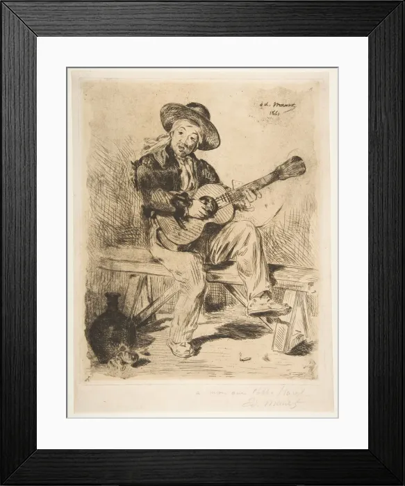 Framed Print : The Spanish Singer (Le Guitarrero), 1861-62. Creator: Edouard Manet Framed Print : The Spanish Singer (Le Guitarrero), 1861-62. Creator: Edouard Manet