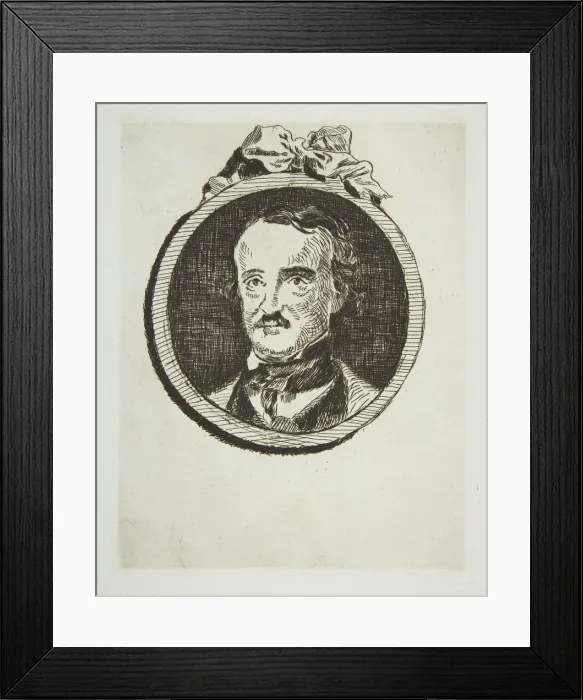 Framed Print : Portrait of Edgar Allan Poe, 1876. Creator: Edouard Manet