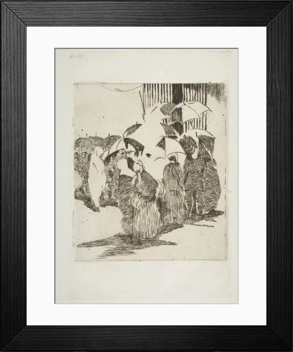 Framed Print : Line in front of the Butcher Shop, 1870-71. Creator: Edouard Manet Framed Print : Line in front of the Butcher Shop, 1870-71. Creator: Edouard Manet