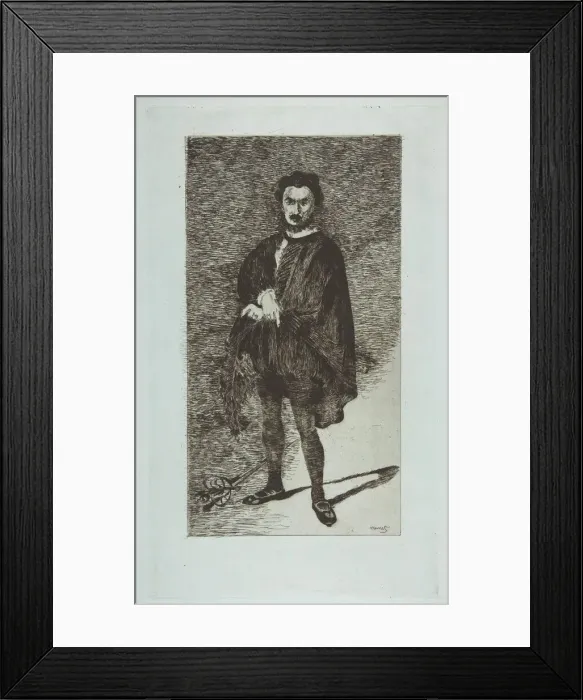 Framed Print : The Tragic Actor: Rouviere in the Role of Hamlet, 1865-66. Creator: Edouard Manet Framed Print : The Tragic Actor: Rouviere in the Role of Hamlet, 1865-66. Creator: Edouard Manet