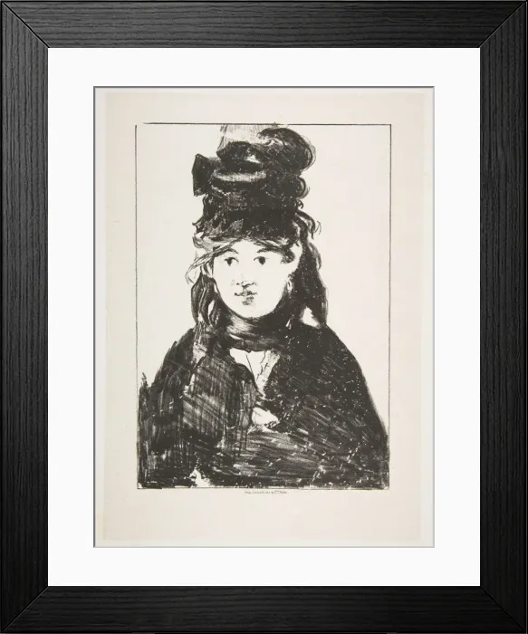 Framed Print : Berthe Morisot (In Black), 1872-74. Creator: Edouard Manet Framed Print : Berthe Morisot (In Black), 1872-74. Creator: Edouard Manet