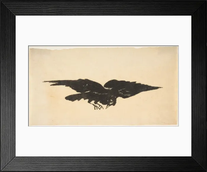 Framed Print : The Flying Raven, Ex Libris for The Raven by Edgar Allan Poe, 1875 Framed Print : The Flying Raven, Ex Libris for The Raven by Edgar Allan Poe, 1875