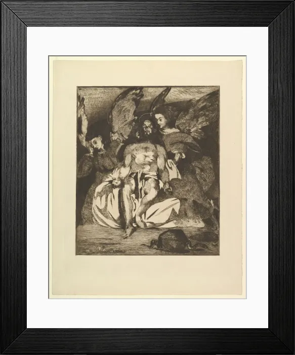 Framed Print : Dead Christ with Angels, 1866-67. Creator: Edouard Manet Framed Print : Dead Christ with Angels, 1866-67. Creator: Edouard Manet