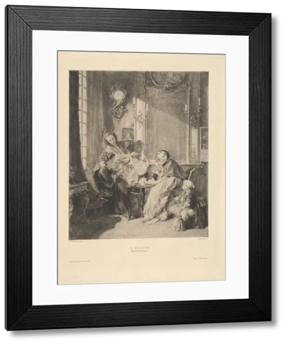 Framed Print : Breakfast, 1897. Creator: Emile Boilvin