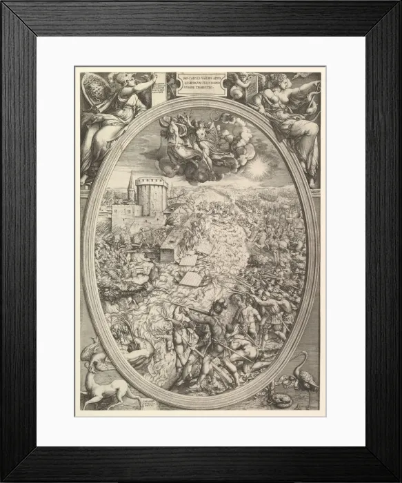 Framed Print : The Battle of Mühlberg with the army of Charles V crossing the Elbe River, 1551 Framed Print : The Battle of Mühlberg with the army of Charles V crossing the Elbe River, 1551