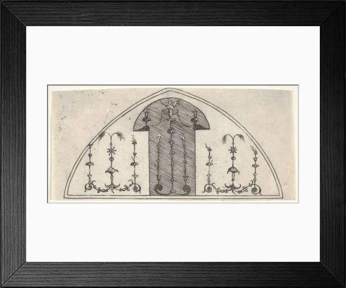 Framed Print : Lancet-shaped panel of grotesque decoration, 1541. Creator: Enea Vico Framed Print : Lancet-shaped panel of grotesque decoration, 1541. Creator: Enea Vico