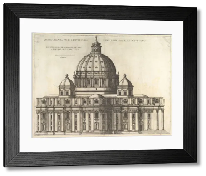 Framed Print : Speculum Romanae Magnificentiae: Elevation Showing the Exterior of Saint Peters Basili Framed Print : Speculum Romanae Magnificentiae: Elevation Showing the Exterior of Saint Peters Basili