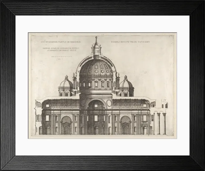 Framed Print : Speculum Romanae Magnificentiae: Longitudinal Section Showing the Interior of Sai Framed Print : Speculum Romanae Magnificentiae: Longitudinal Section Showing the Interior of Sai