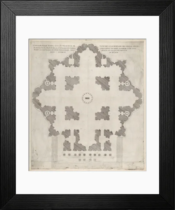 Framed Print : Speculum Romanae Magnificentiae: Plan of St. Peter s, 1569. Creator: Etienne Duperac Framed Print : Speculum Romanae Magnificentiae: Plan of St. Peter s, 1569. Creator: Etienne Duperac