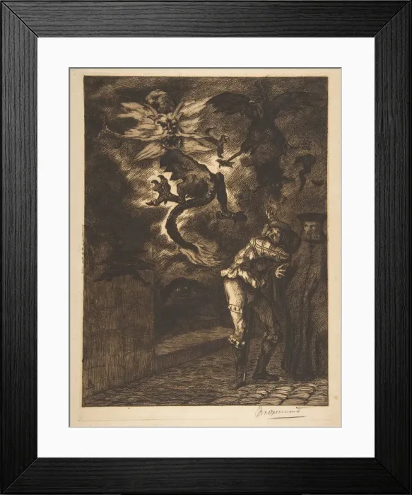 Framed Print : Hors de mon soleil, canailles! (Panurge sortant de chez Raminagrobis), 1854-1855 Framed Print : Hors de mon soleil, canailles! (Panurge sortant de chez Raminagrobis), 1854-1855