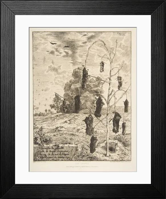 Framed Print : Les Taupes, 1854. Creator: Felix Bracquemond Framed Print : Les Taupes, 1854. Creator: Felix Bracquemond