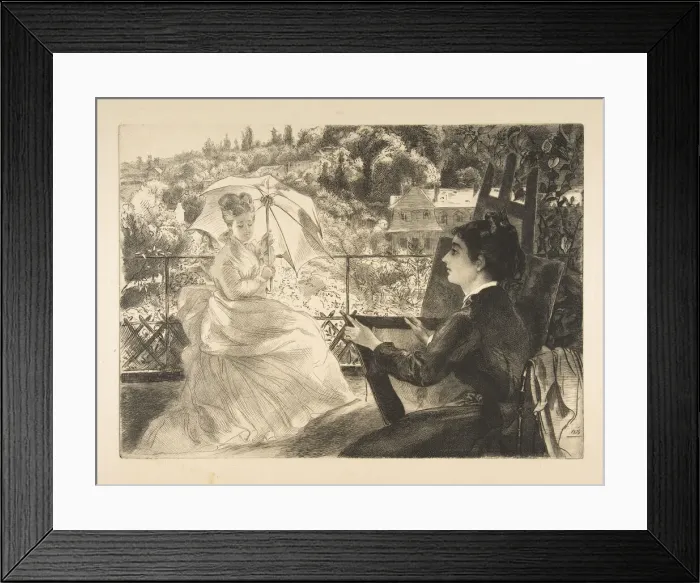 Framed Print : La Terrasse de la VIlla Brancas, 1876. Creator: Felix Bracquemond Framed Print : La Terrasse de la VIlla Brancas, 1876. Creator: Felix Bracquemond
