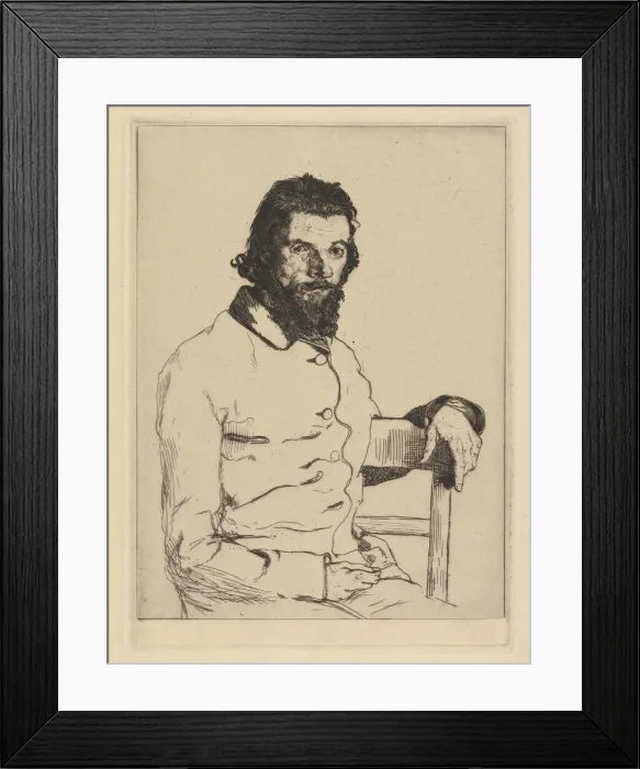 Framed Print : Portrait of Charles Meryon, 1853. Creator: Felix Bracquemond Framed Print : Portrait of Charles Meryon, 1853. Creator: Felix Bracquemond