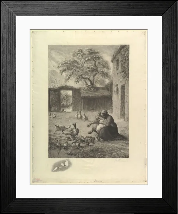 Framed Print : Le Printemps, d apres un pastel de Millet, 1888. Creator: Felix Bracquemond Framed Print : Le Printemps, d apres un pastel de Millet, 1888. Creator: Felix Bracquemond