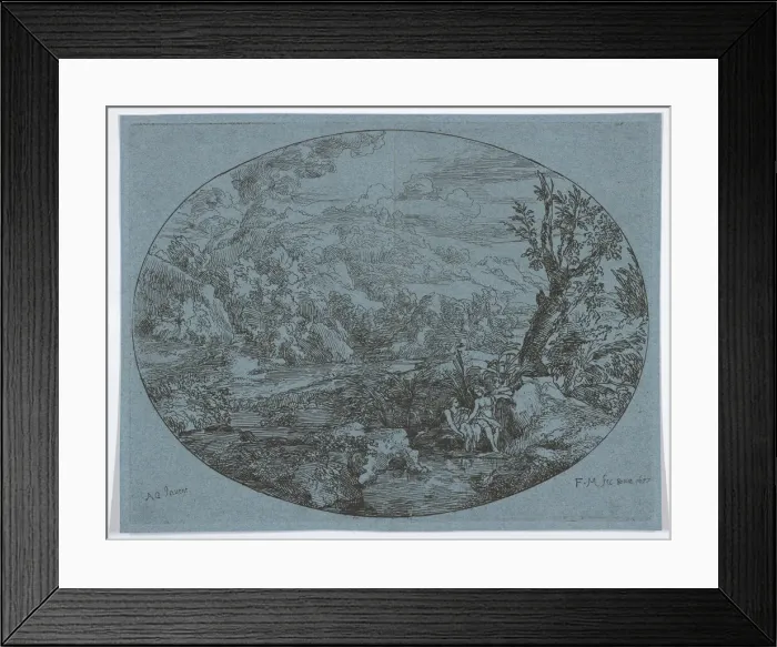 Framed Print : Landscape with Three Figures, 1677. Creator: Felix Meyer Framed Print : Landscape with Three Figures, 1677. Creator: Felix Meyer