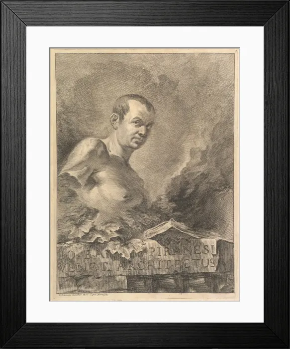 Framed Print : Portrait of G. B. Piranesi in imitation of an antique bust Framed Print : Portrait of G. B. Piranesi in imitation of an antique bust