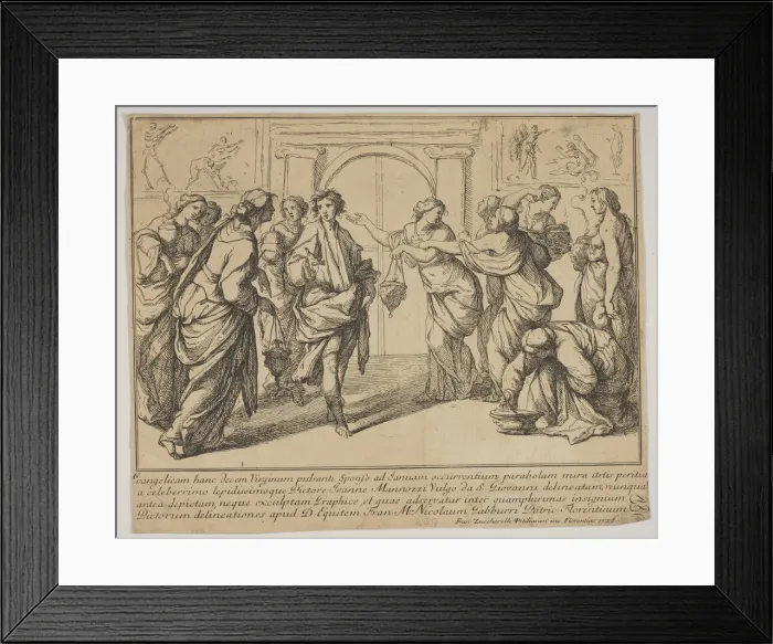 Framed Print : The wise and the foolish Virgins, 1728. Creator: Francesco Zuccarelli Framed Print : The wise and the foolish Virgins, 1728. Creator: Francesco Zuccarelli
