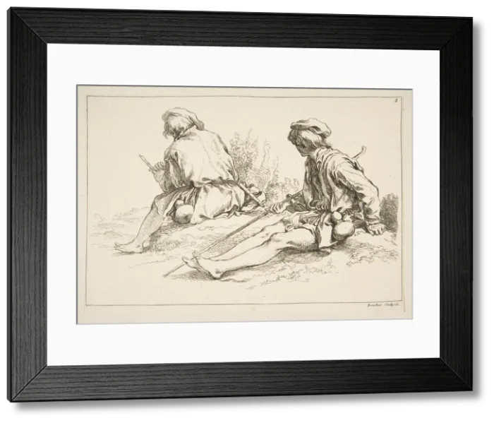 Framed Print : Sheet of Sketches, 1753. Creator: Francois Boucher Framed Print : Sheet of Sketches, 1753. Creator: Francois Boucher