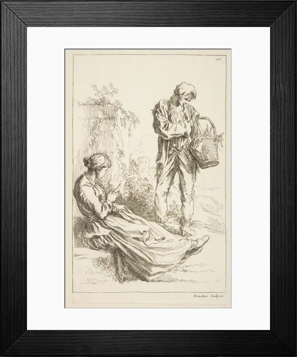 Framed Print : Sheet of Sketches, 1753. Creator: Francois Boucher
