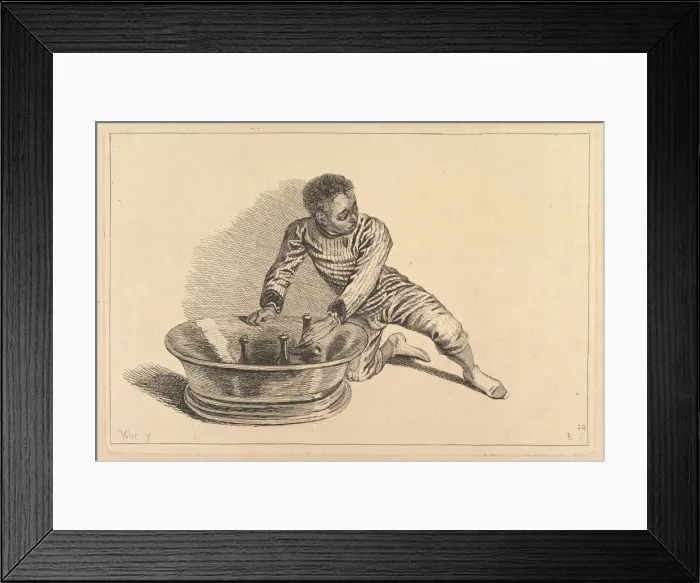 Framed Print : Black African Removing Bottles From a Cooler, 18th century. Creator: Francois Boucher Framed Print : Black African Removing Bottles From a Cooler, 18th century. Creator: Francois Boucher