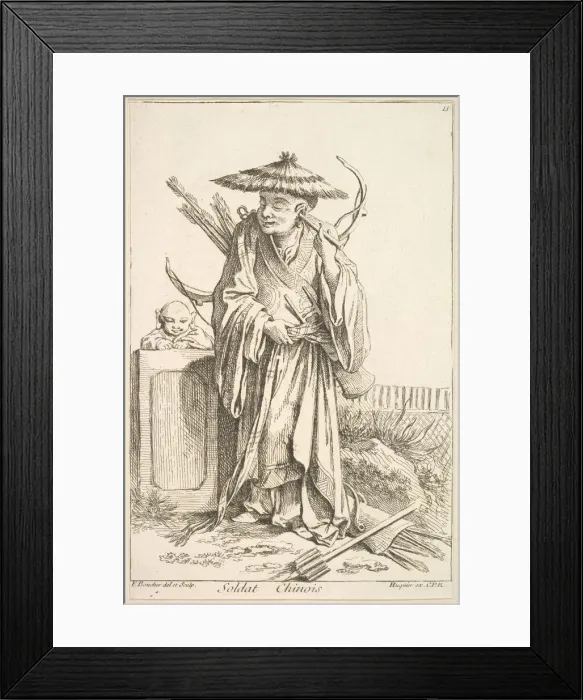 Framed Print : Chinese Soldier, 1738-45. Creator: Francois Boucher Framed Print : Chinese Soldier, 1738-45. Creator: Francois Boucher