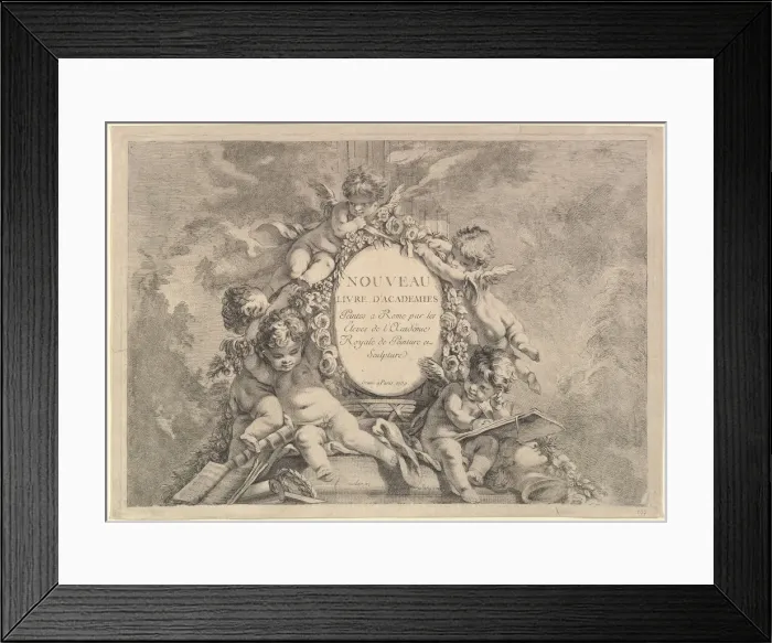 Framed Print : Frontispiece, from Nouveau Livre d Academies Peintes a Rome par les Eleves de l Acadé Framed Print : Frontispiece, from Nouveau Livre d Academies Peintes a Rome par les Eleves de l Acadé