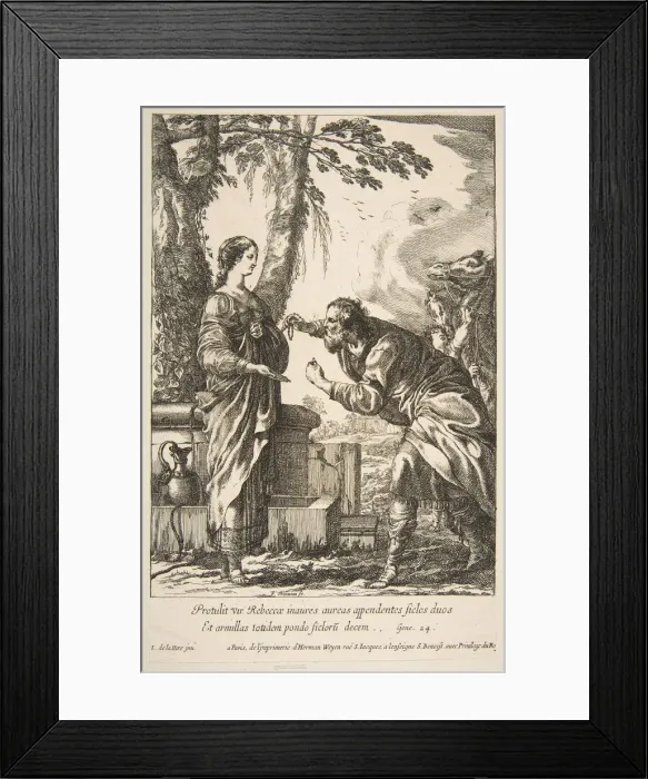 Framed Print : Rebecca and Eliezer. Creator: Francois Chauveau Framed Print : Rebecca and Eliezer. Creator: Francois Chauveau
